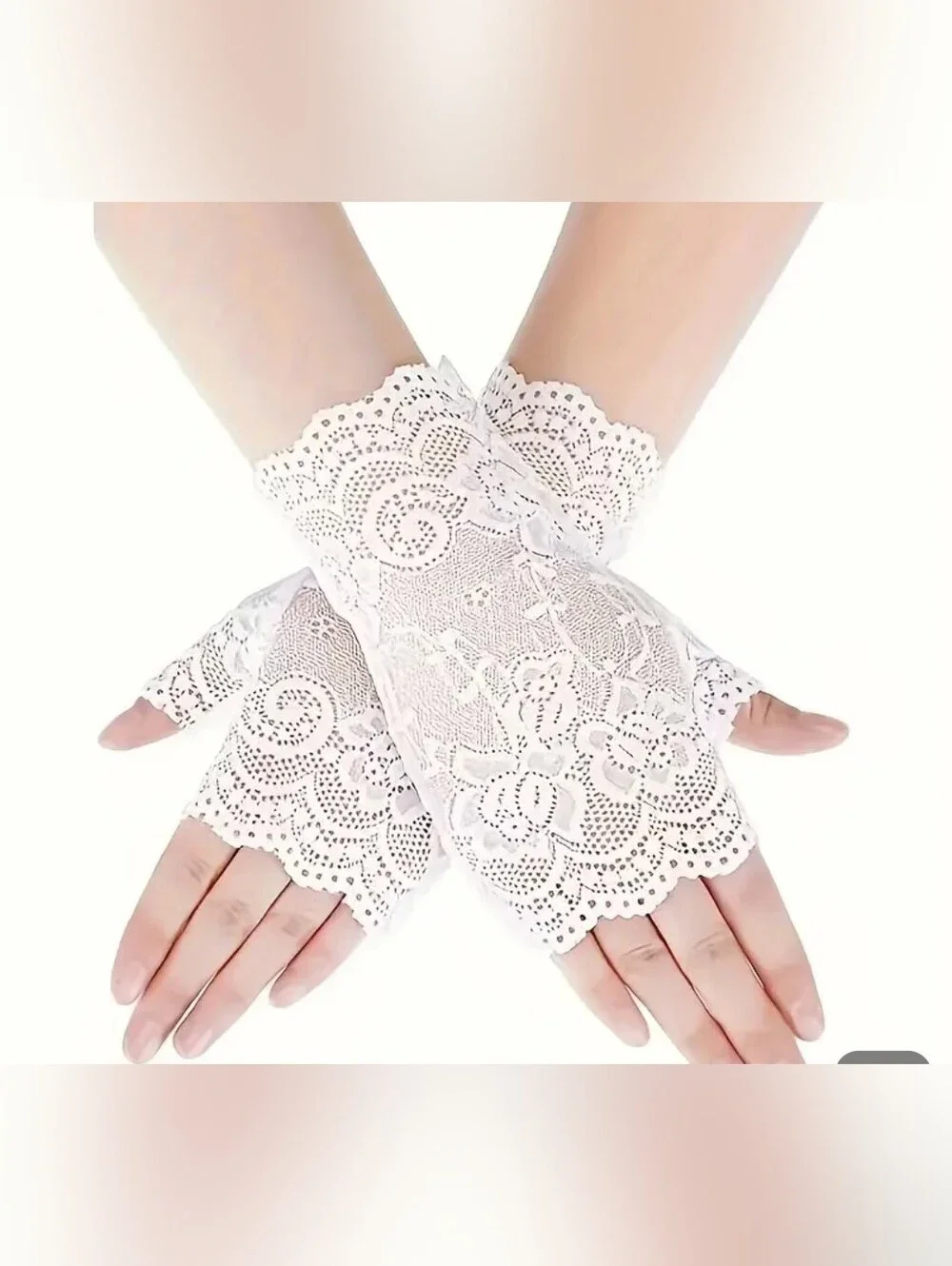 White Lace Fingerless Gloves - Women Accessories